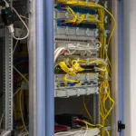Server rack in a controlled facility, representing Kubernetes infrastructure for AI security agents