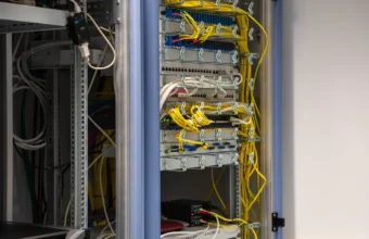 Server rack in a controlled facility, representing Kubernetes infrastructure for AI security agents