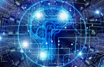 Abstract illustration of an artificial intelligence brain, representing AI security and governance controls
