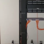 Network cable management panel with organized Ethernet ports