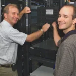 A NASA computer server farm, representing Kubernetes storage infrastructure for stateful and AI workloads