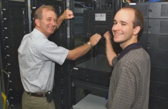 A NASA computer server farm, representing Kubernetes storage infrastructure for stateful and AI workloads