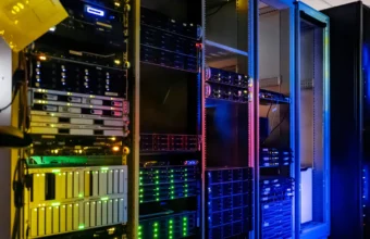 Server racks representing enterprise HR and payroll systems exposed to remote attacks