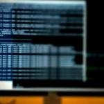 Blurred terminal output on a developer workstation, symbolizing CI/CD and software supply-chain security checks.