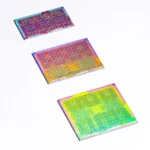 Close-up of GPU chip dies, representing VRAM and hardware choices for hosting small open-source models.