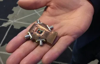 Chalmers quantum processor chip representing post-quantum cryptography planning for Python teams