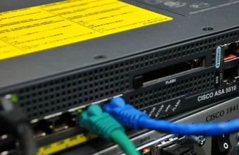 A physical Cisco ASA 5510 security appliance, the type of firewall hardware affected by CVE-2026-20349
