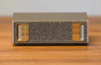 Front view of an NVIDIA DGX Spark AI computer, one of the hardware platforms that runs Nemotron 3.5 Lightning