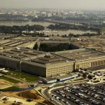 Aerial view of the Pentagon building in Washington, D.C.
