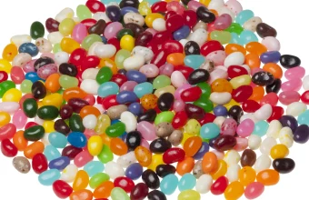 A large pile of colorful jellybeans, too many to count individually by eye