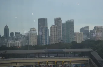 Skyline of Bonifacio Global City skyscrapers in Metro Manila, Philippines, a hub for the country's outsourcing and technology industries
